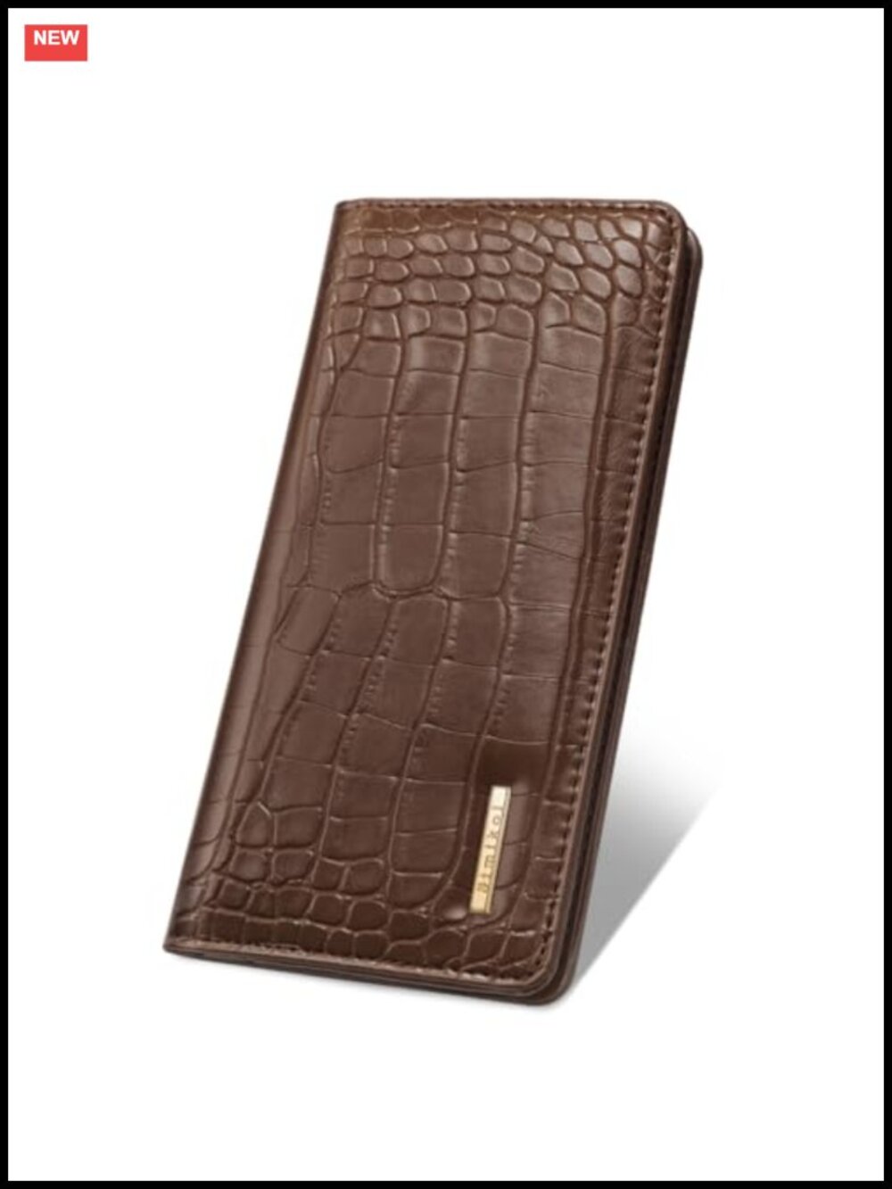 Faux Crocodile Leather Bifold Wallet RFID Slim Thin 11 Card Slots